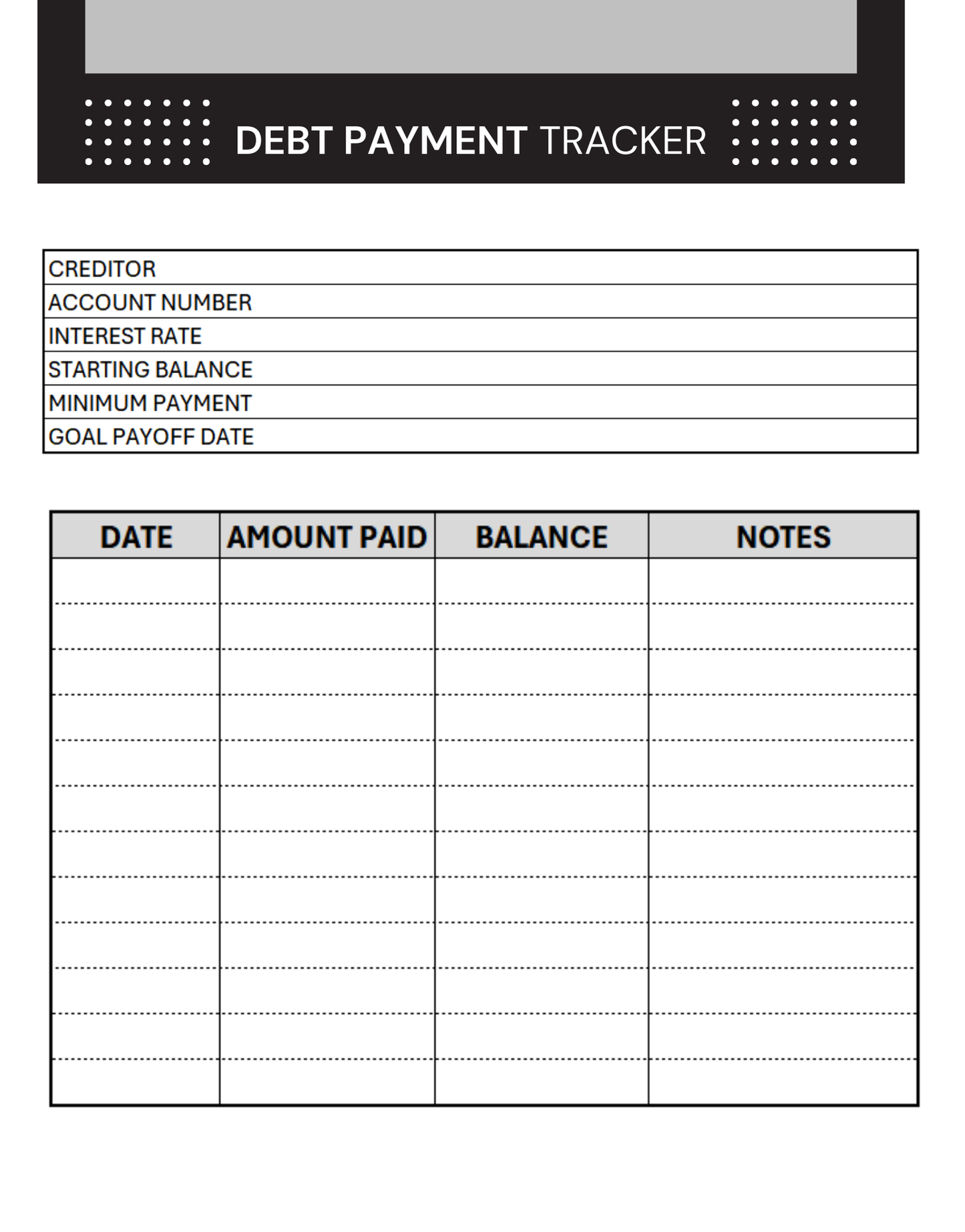 Monthly Bills Organizer and Tracker