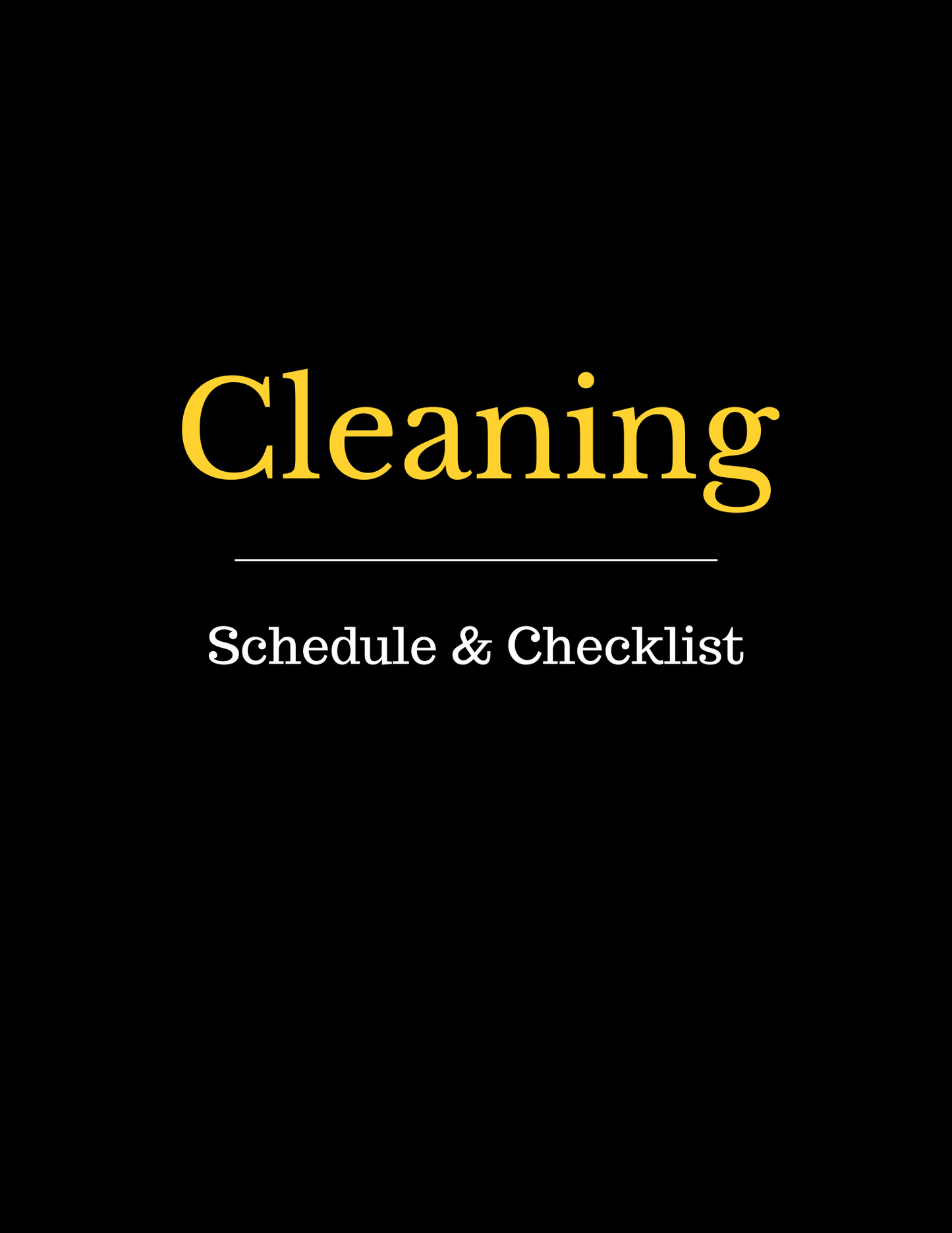 Daily Weekly and Monthly Cleaning Schedule & Checklist