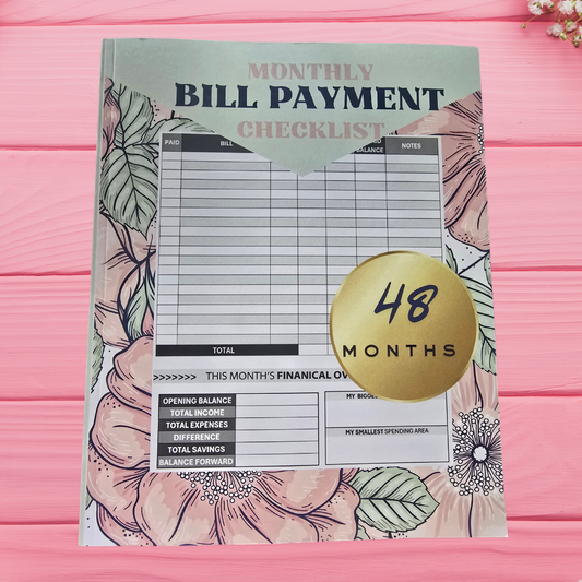 Floral Monthly Bill Payment Organizer