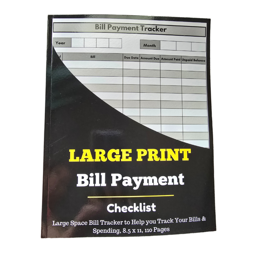 Large Print Monthly Bill Payment Organizer & Checklist